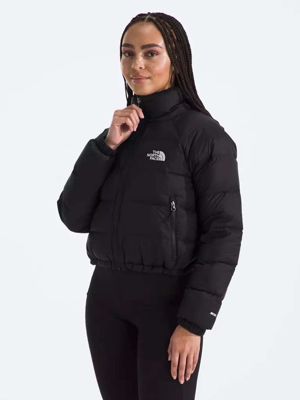 The North Face Women's Short Hydrenalite Down Hoodie Black Puffer Jacket
